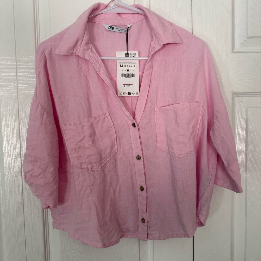 Zara button up short sleeve